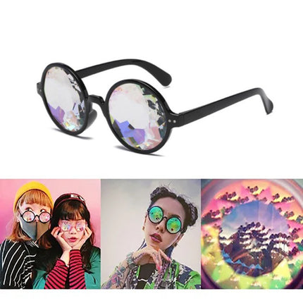 Festival Rave Kaleidoscope Glasses Prism Lens Crystal Effect Party Sunglasses
