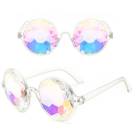 Festival Rave Kaleidoscope Glasses Prism Lens Crystal Effect Party Sunglasses