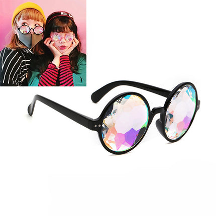 Festival Rave Kaleidoscope Glasses Prism Lens Crystal Effect Party Sunglasses
