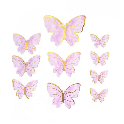 10Pcs Butterfly Paper Topper Cake Happy Birthday Theme Festival Decoration Diy - Aimall