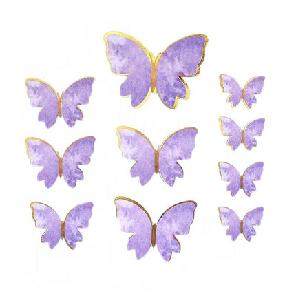 10Pcs Butterfly Paper Topper Cake Happy Birthday Theme Festival Decoration Diy - Aimall
