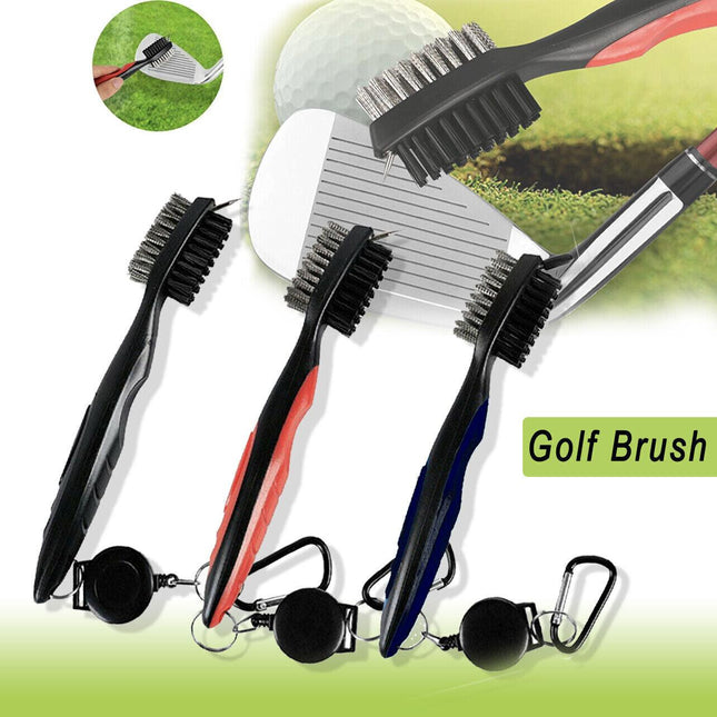 Golf Cleaning Brush Retractable Stock Color Groove Cleaner With Reel Club Ball - Aimall