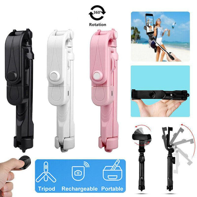 Bluetooth Unipod Selfie Stick Rotating Tripod Wireless Remote For Mobile Phone - Aimall