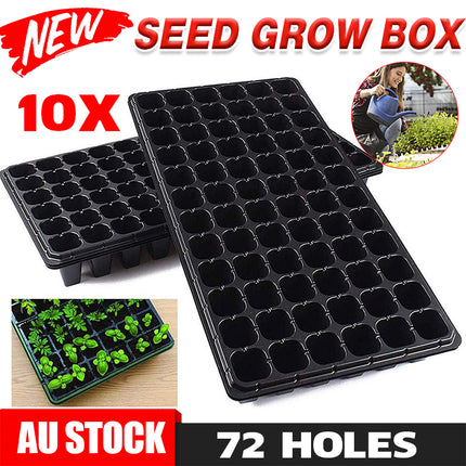 10x 72 Hole Plant Seed Grow Box Seedling Starter Tray for Plant Propagation