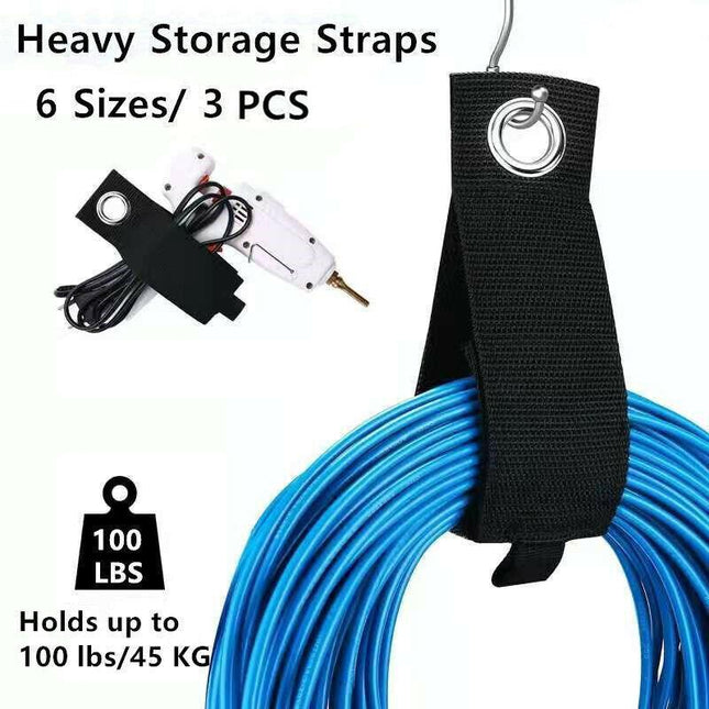 3X Organizer Cord Holder Heavy Duty Cable Storage Straps Extension 6 Sizes - Aimall