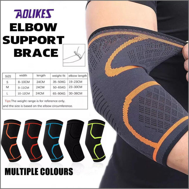 L Size AOLIKES Elbow Brace Support Compression Arm Sleeve Sport Gym Joint Pain Relief - Aimall