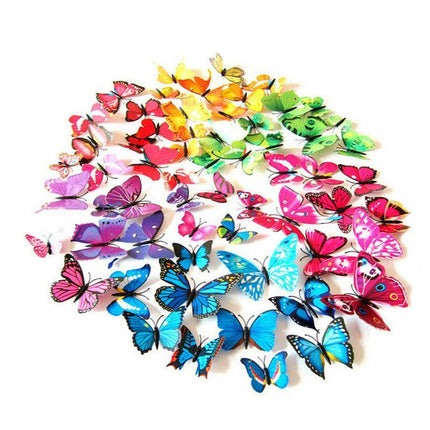 12 PCS 3D BUTTERFLY Wall Stickers Removable Decals Kids Nursery Wedding Decor AU - Aimall