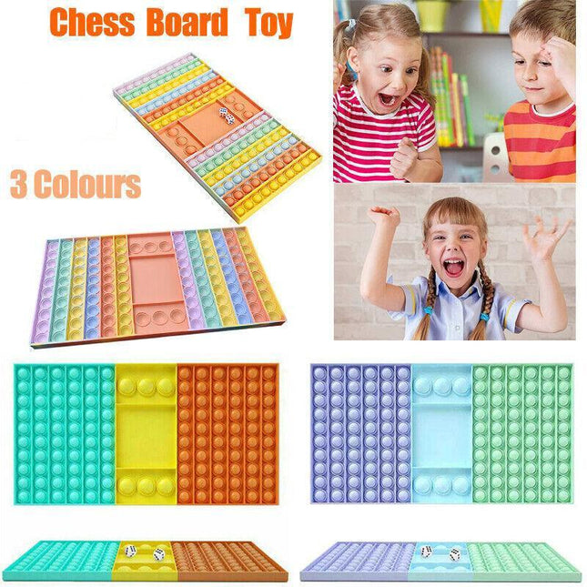 Pop It Board Game Chess With Dice Fidget Toy Stress Push Bubble Squeeze Toys Au Aimall