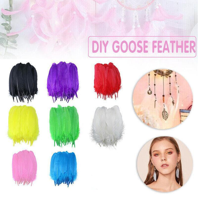 50X Craft Feathers Goose Feather Diy Art Party Decoration Wedding Dream Catcher - Aimall