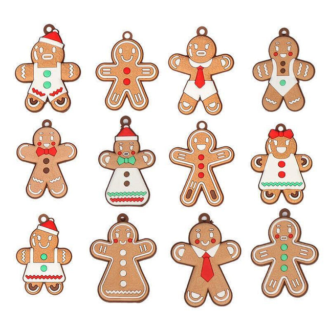 12X Gingerbread Man Xmas Tree Ornament Gift Party Hanging Pendants Window Decor - Aimall