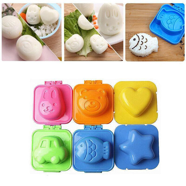 6Pcs Sandwich O7Z Maker Boiled Egg Rice Sushi Mold Mould Bento Cutter Decorating - Aimall