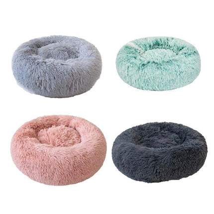 XXL-100CM Dog Cat Pet Calming Bed Washable Zipper Cover Warm Soft Plush Round - Aimall