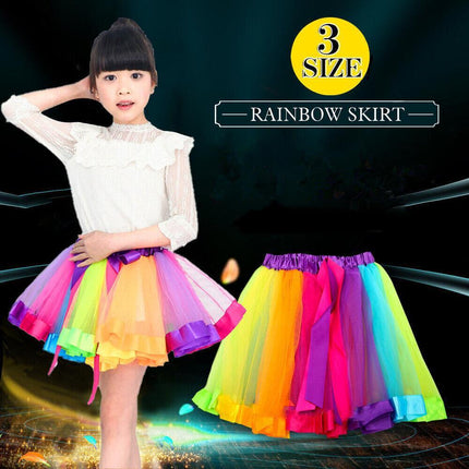 Adult Girl Rainbow Tutu Skirt Princess Dressup Party Costume Ballet Dancewear Au - Aimall