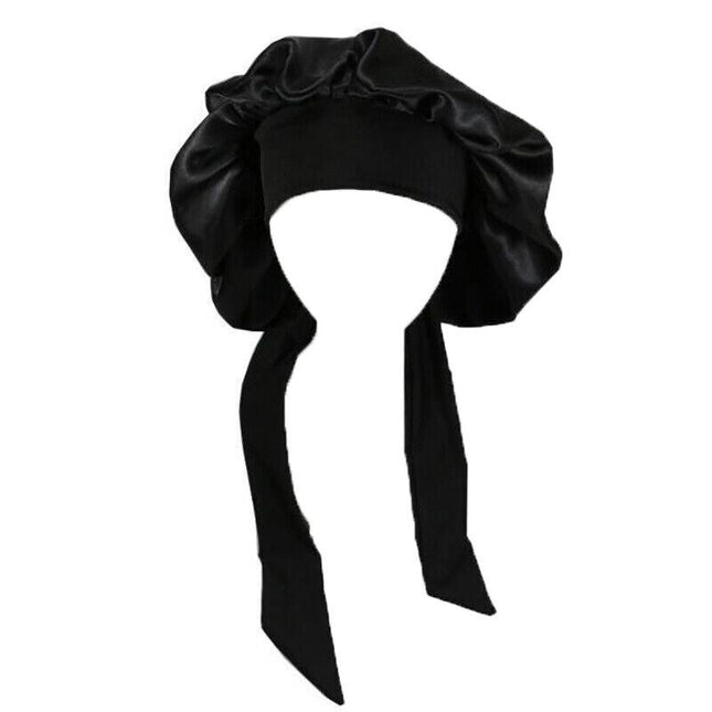 Sleeping Bonnet Hair Wrap Silk Satin Cap Women Elastic Night Hat Soft Headwear - Aimall