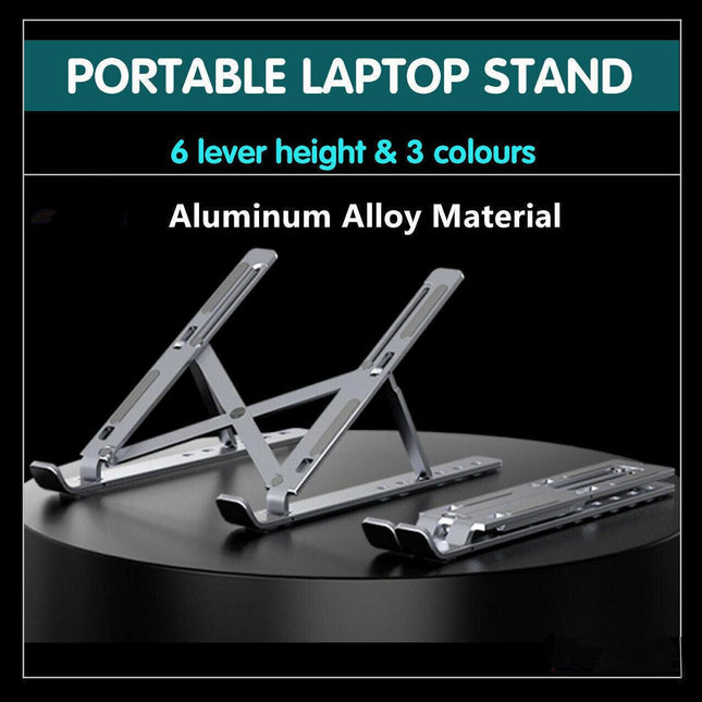 Portable Adjustable Aluminum Alloy Laptop Stand Foldable Desktop Tripod Tray AU - Aimall