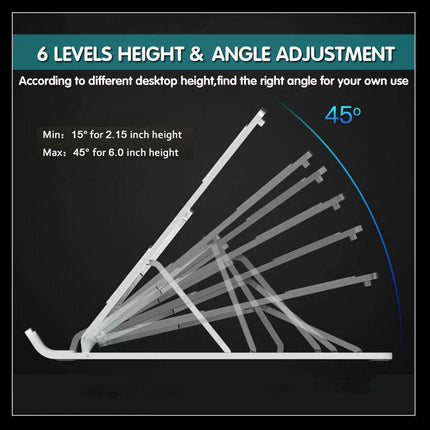 Portable Adjustable Aluminum Alloy Laptop Stand Foldable Desktop Tripod Tray AU - Aimall
