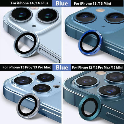 For iPhone 13 Pro/Pro Max Metal Camera Lens Glass Screen Protector - Aimall