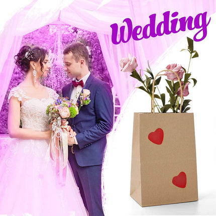 50X Kraft Paper Bags Gift Shopping Carry Craft Brown Bag With Handles