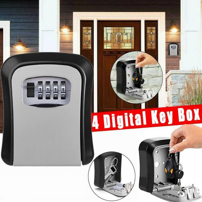 Wall Mounted High Security Steel Storage 4 Digit Key Box With Combination Lock - Aimall