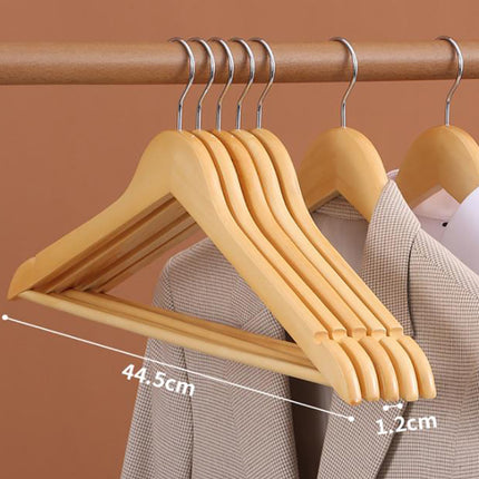 10PCS Wooden Clothes Hangers Coat Pant Suit Coathangers Rack Wardrobe Wood