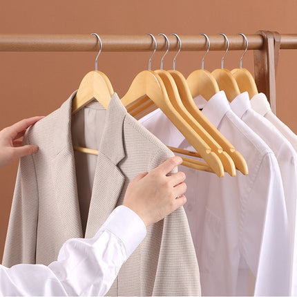 10PCS Wooden Clothes Hangers Coat Pant Suit Coathangers Rack Wardrobe Wood