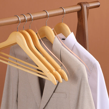 10PCS Wooden Clothes Hangers Coat Pant Suit Coathangers Rack Wardrobe Wood