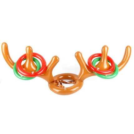 Antler Reindeer Hat Christmas Party Game Ring Moose Inflatable Toss Holiday Toys - Aimall
