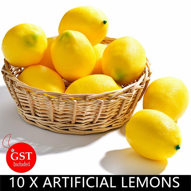 10Pcs Artificial Fake Lemons Lemon Lifelike Fruit Home Party Wedding Decoration - Aimall