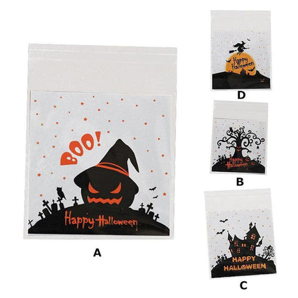 100Pcs Candy Bag Gift Cookie Bags Halloween Decor Snack Plastic Packaging Bagsau - Aimall