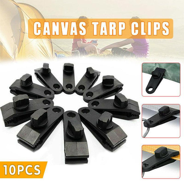 10Pcs Awning Tarp Tent Clips Canvas Clamps Heavy Duty Camping Survival Grip Tool - Aimall