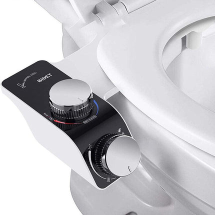 Bidet Toilet Seat Dual Nozzles Self-Cleaning Wash Hot Cold Mixer Water Sprayer