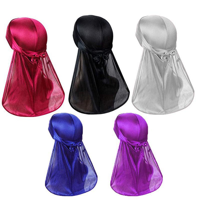 Velvet Durag Silky Hat Cap Men Women Premium Designer Doo Rag Wave Silk Headwear - Aimall