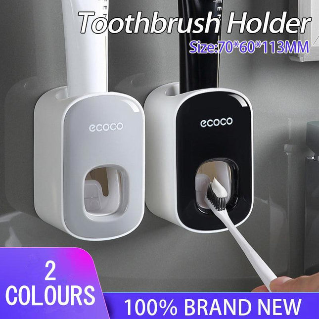 Ecoco Wall Mount Auto Ands Free Toothpaste Dispenser Automatic Toothpaste Squeez - Aimall