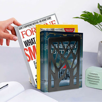 1 Pair Decorative Metal Bookends Heavy Duty Book Holder