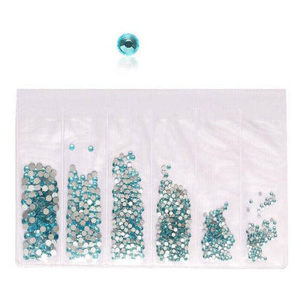 1440Pcs Glitter Rhinestones Crystal Clear Flat Bottom Glass Nail Art Nail Drill - Aimall