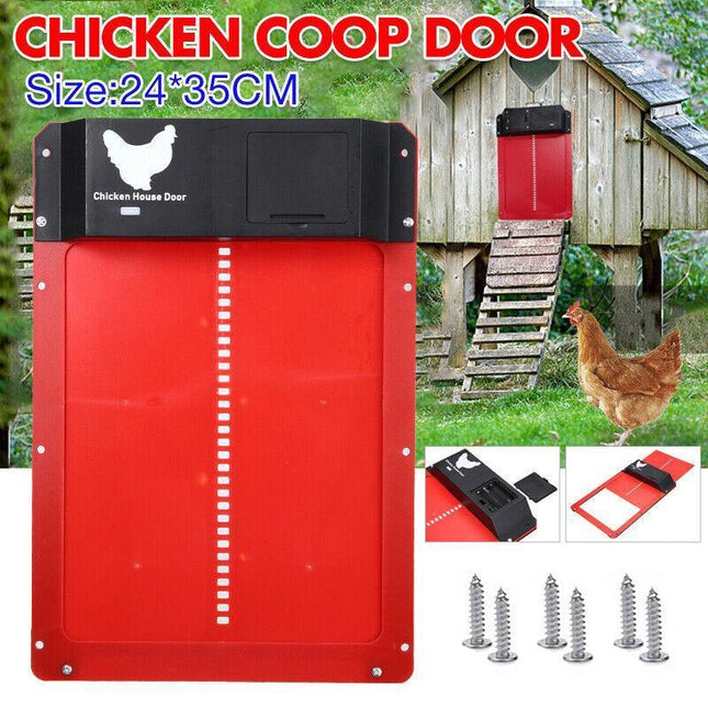 Automatic Chicken Coop Door Opener Light Sensor Waterproof Plastic Door AU Stock - Aimall