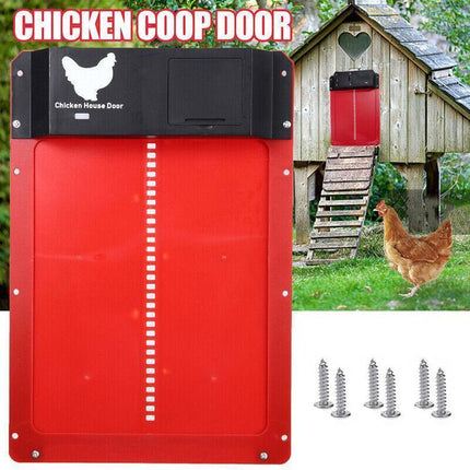 Automatic Chicken Coop Door Opener Light Sensor Waterproof Plastic Door AU Stock - Aimall