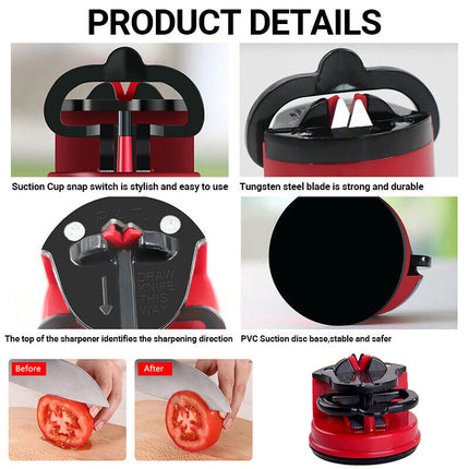 Diamond Knife Sharpener with Suction Base for Kitchen Knives and Scissors