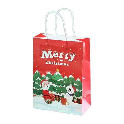 25PCS Christmas Tote Bags Kraft Paper Gift Bags Party Favor Holiday