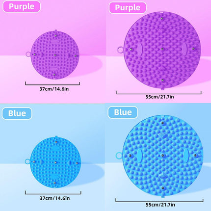 37/55cm Soft Silicone Circular Foot Mat with Textured Surface
