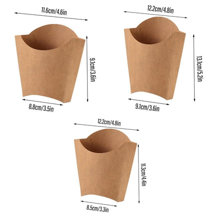 100pcs Kraft Paper Popcorn Box Folding Baking Box Party Snack Treat Container