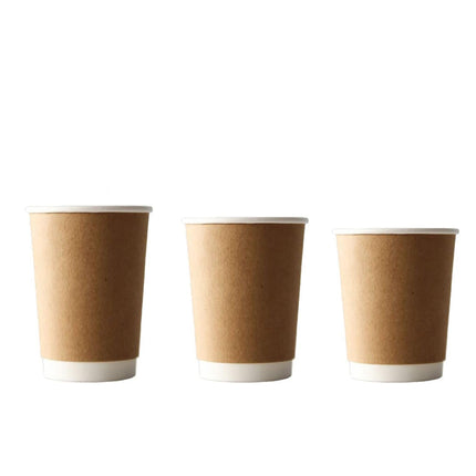 50pcs Disposable Coffee Paper Cups Hot Drink Cups 8/12/16oz for Beverage Use