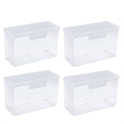Card Storage Box Set 4PCS Plastic Transparent Case for Game or Business Cards