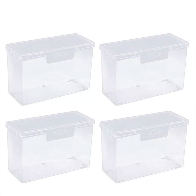 Card Storage Box Set 4PCS Plastic Transparent Case for Game or Business Cards