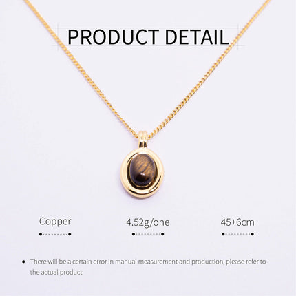 Simple Fashion Brown Necklace and Vintage Earrings for Women Elegant Jewelry
