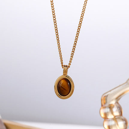 Simple Fashion Brown Necklace and Vintage Earrings for Women Elegant Jewelry