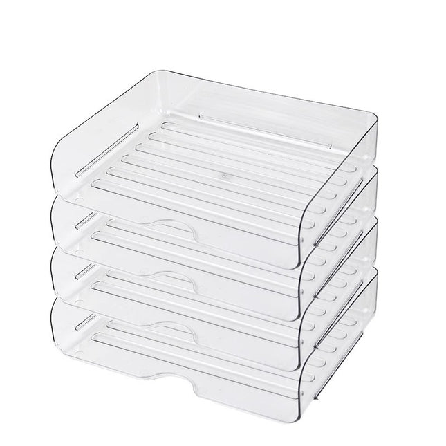 File Storage Box Set 4 Tier Stackable Desktop Organizer for School Office Desk
