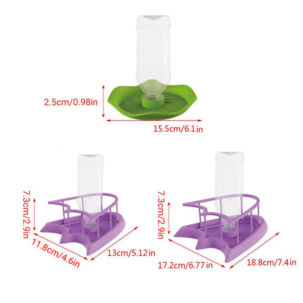 Reptile Water Bowl with Bottle for Lizard Gecko Snake Inverted Bottle Dispenser