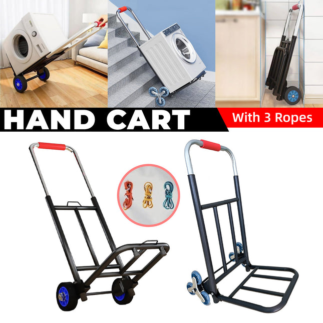 Folding Hand Trolley Heavy Duty Solid Wheel or Stair Climber Tri Wheel for Moving