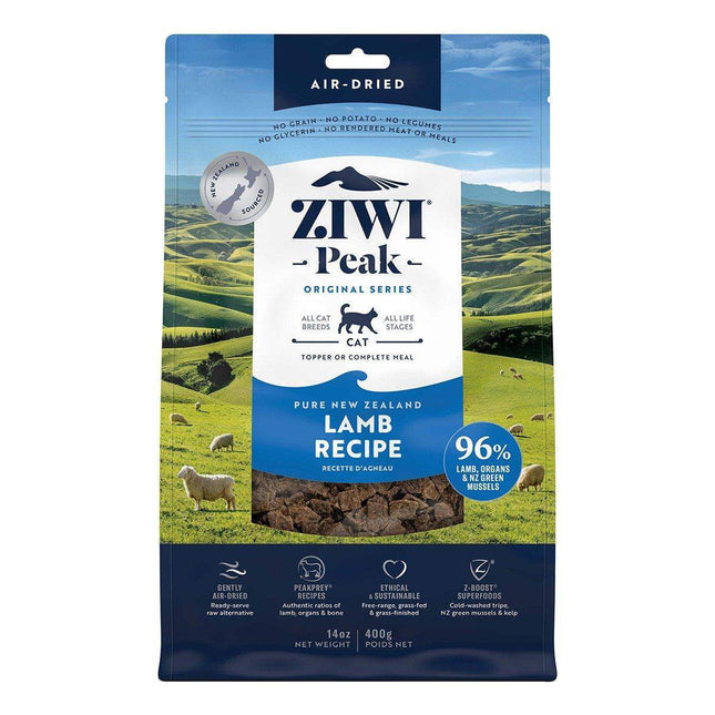 ZIWI Peak Air Dried Cat Food Lamb 400g or 1Kg Dry Cat Food